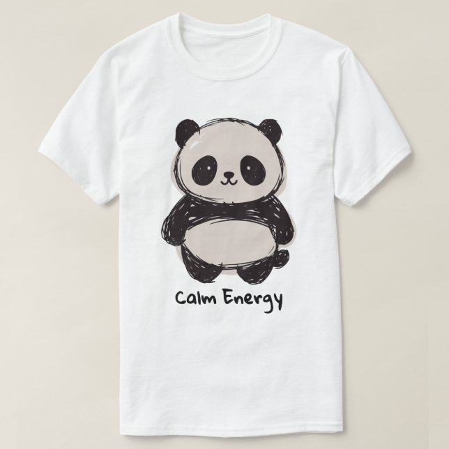 Camiseta Energia Calma de Panda (Frente do Design)
