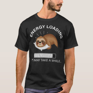 Camiseta Energia Carregando Engraçada Lama Preguiçosa Amor