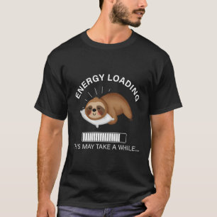 Camiseta Energia Carregando Engraçada Lama Preguiçosa Amor 