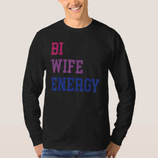 Camiseta Energia da Esposa Bi Apoio LGBTQ Esposa LGBT Respe