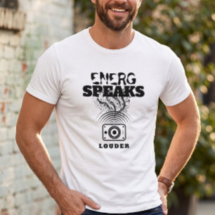 Camiseta Energia de Audiófilo Fala Mais Alto Gráfico de Ond