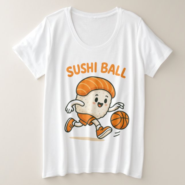 Camiseta Energia de Basquete Sushi (Frente do Design)