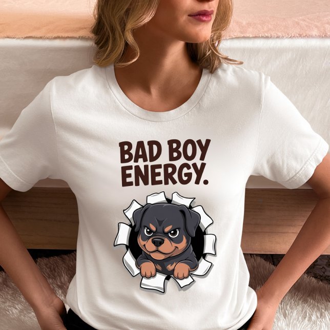 Camiseta Energia de Mau Rapaz Rottweiler  (Criador carregado)