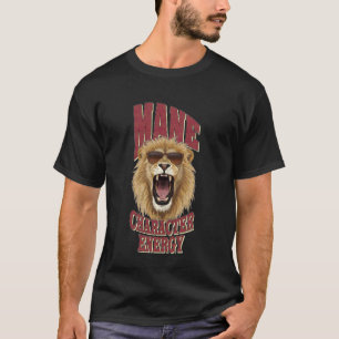 Camiseta Energia de Personagem Maneirista Leão Engraçado co