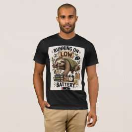 Camiseta Energia de Preguiça Cansada Carregando Vida Lenta 