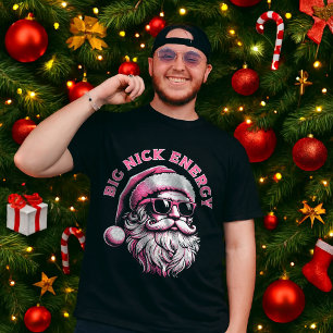 Camiseta Energia do Grande Nick Papai Noel Natal Divertido