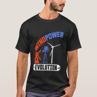 Camiseta Energia Eólica EVOLUÇÃO DA ENERGIA EÓLICA Engraçad