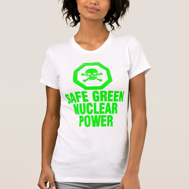 Camiseta Energia nuclear verde segura (Frente)