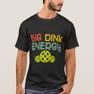 Camiseta Energia retrô de dink pickleball piada de bola de 