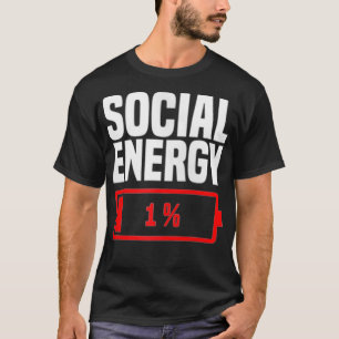 Camiseta Energia Social Baixa Bateria 1 Presentes Engraçado