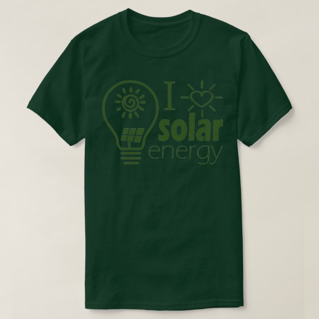 Camiseta Energia solar renovável Eletricidade a partir da e (Frente do Design)