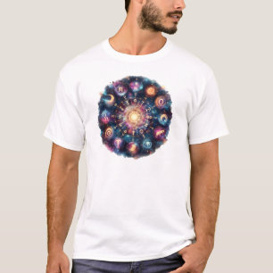 Camiseta Energia Zodiac - Design do Círculo de Astrologia M