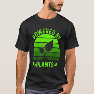 Camiseta Energizado Por Plantas Retro Verde Vegan Traje Veg