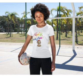 Camiseta "Energize todos os esforços." em multicores.T-Shir