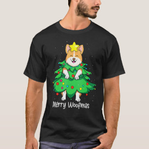 Camiseta Enfeite de árvore de Natal Corgi Mãe Pai
