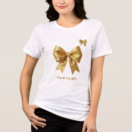 Camiseta Enfeite de Brilho Dourado Elegante
