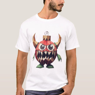 Camiseta Enfeite de demônio monstro arte de Natal assustado