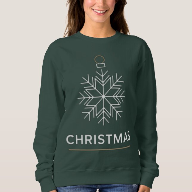 Camiseta Enfeite de Floco de Neve de Natal (Frente)