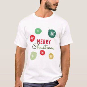 Camiseta Enfeite de flocos de neve de Natal alegre