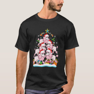 Camiseta Enfeite de Natal de Cachorro Poodle para Árvore de