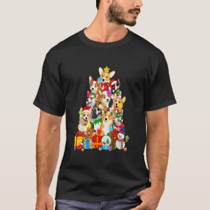 Camiseta Enfeite de Natal de Corgi Decoração de Árvore Cach