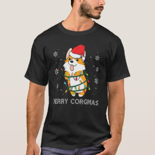 Camiseta Enfeite de Natal de Corgi Decoração de Árvore Corg