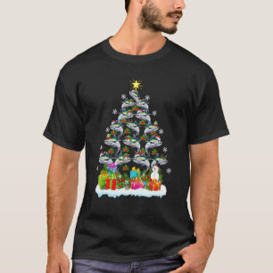 Camiseta Enfeite de Natal de Peixe Atum com Iluminação S