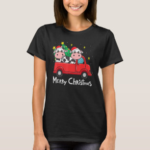 Camiseta Enfeite de Natal de Vaca Caminhão Árvore Natal