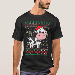 Camiseta Enfeite de Natal de Vaca Fazenda Feio