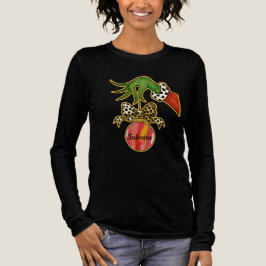 Camiseta Enfeite de Papagaio com Laço de Leopardo Nome Pers