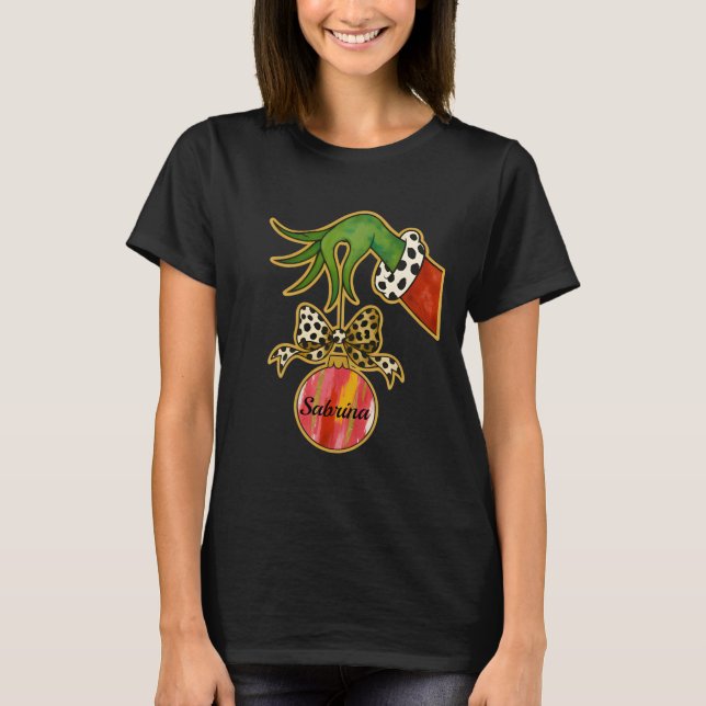 Camiseta Enfeite de Papagaio com Laço de Leopardo Personali (Frente)