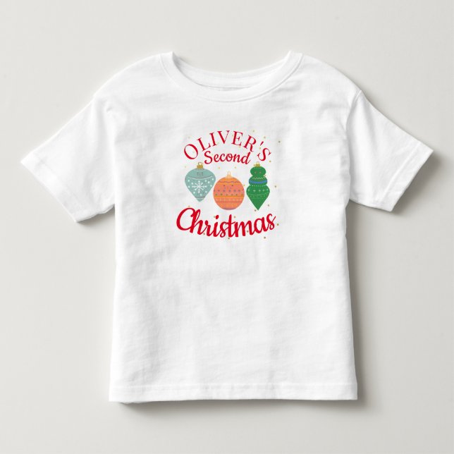 Camiseta Enfeite Kawaii Fofo Personalizado Segundo Natal   (Frente)