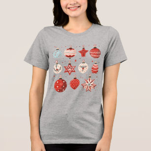 Camiseta Enfeites de natal Adoráveis - Férias Festivas