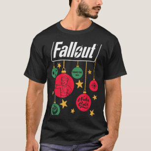 Camiseta Enfeites de Natal com Logo de Fallout Jogo de Víde