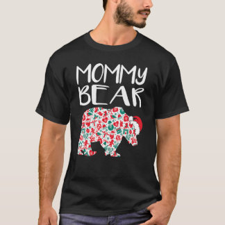 Camiseta Enfeites de Natal da Família Mamãe Urso com Chapéu