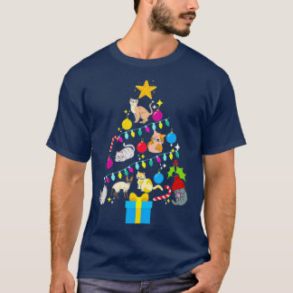 Camiseta Enfeites de natal de Cat Tree Engraçado Xmas