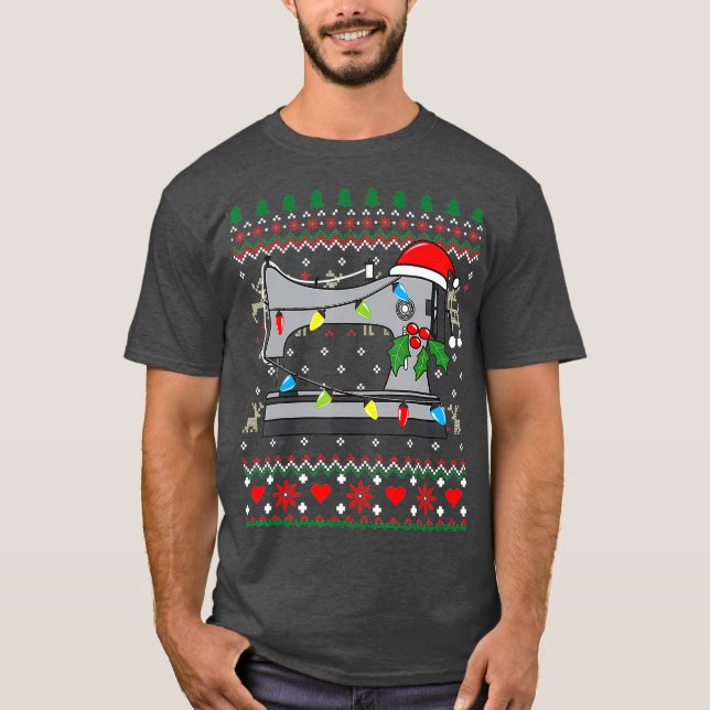 Camiseta Enfeites de natal De Costura (Frente)