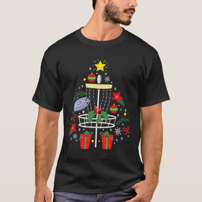Camiseta Enfeites de natal de Golf de Disco, Árvore Funny G (Frente)