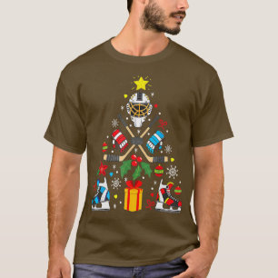 Camiseta Enfeites de natal De Hóquei Em Gelo, Engraçado Xma