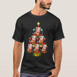 Camiseta Enfeites De Natal De Vaca Árvore De Natal Santa  X