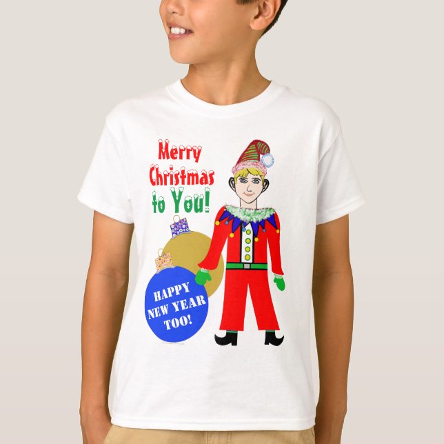 Camiseta Enfeites de natal do Boy Elf (Frente)