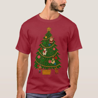 Camiseta Enfeites de Natal em forma de Personagens em Arte