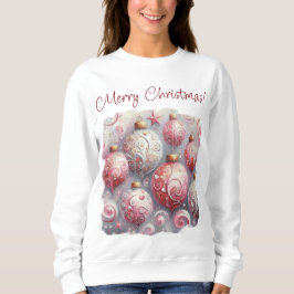 Camiseta Enfeites de natal Impressionistas Whimsical Rosa