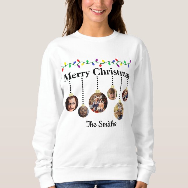 Camiseta Enfeites de natal personalizável (Frente)