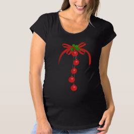 Camiseta Enfeites de natal Vermelhos Flutuantes