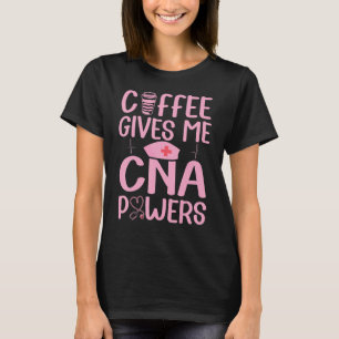 Camiseta Enfermagem Assistente Café Me Dá Potência CNA Enfe