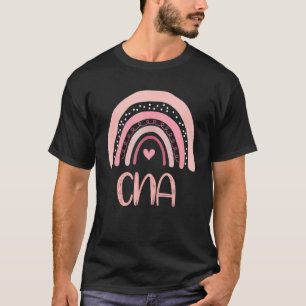 Camiseta Enfermagem Certificada de Arco-Íris Cna Cute Boho 