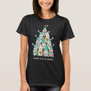 Camiseta Enfermagem Com Gnomos Bonitos Enfermeira Estetoscó
