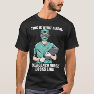 Camiseta Enfermagem Cuidador Enfermeira de Emergência Hosp