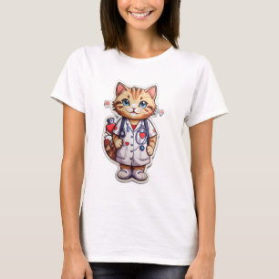 Camiseta Enfermagem de cardiologia de gatos fofos
